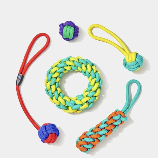 KFX-2868157 Pet Cotton Rope Knot Toy - Bite Resistant Teething Solution for Dogs