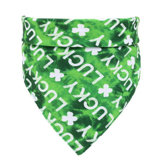 KFX-2883005 Soft Cotton Green Pet Scarf for Dogs and Cats - 48x48 cm, Neck Size 25-48 cm