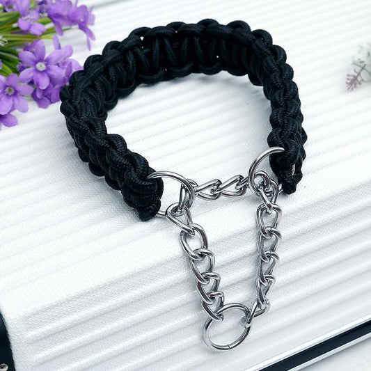 KFX-2892349 Durable Nylon Chain Collar for Medium and Large Dogs with Colorful Design