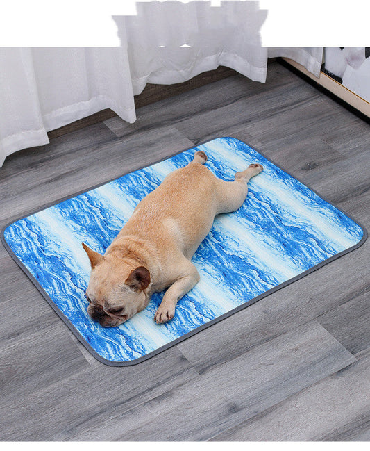 KFX-2901949 Cooling Ice Silk Pet Sleeping Pad for Dogs – Breathable and Refreshing in Blue