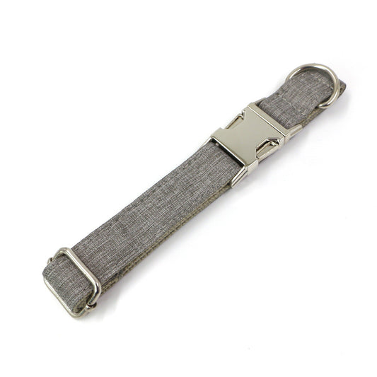 KFX-2907837 Gentleman Gray Outdoor Dog Collar and Leash Set, Polyester Material, Multiple Sizes Available