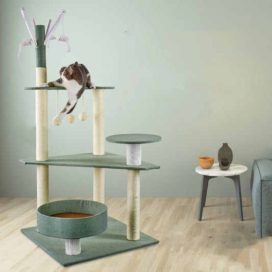KFX-2914877 Cat Climbing Frame with Scratching Columns in Multiple Colors and Designs