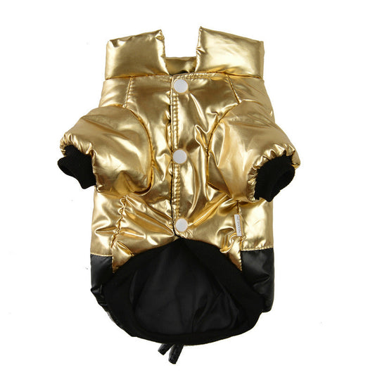 KFX-2916029 Bright Leather Coat for Dogs - Warm and Casual Polyester Dog Clothing