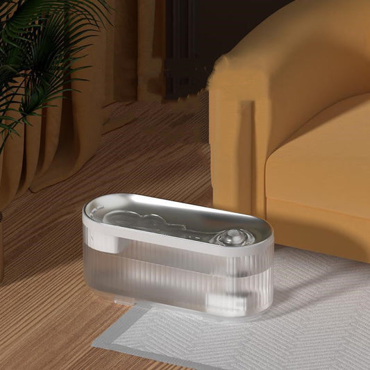 KFX-2917437 Wireless Circulating Water Dispenser for Cats - Modern ABS Design in White, 300x120x136mm