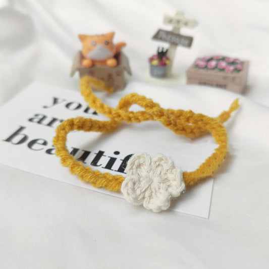 KFX-2919357 Newborn Cat and Dog Collar Bib in Multiple Colors - Soft Milk Cotton Rope for Puppies and Kittens