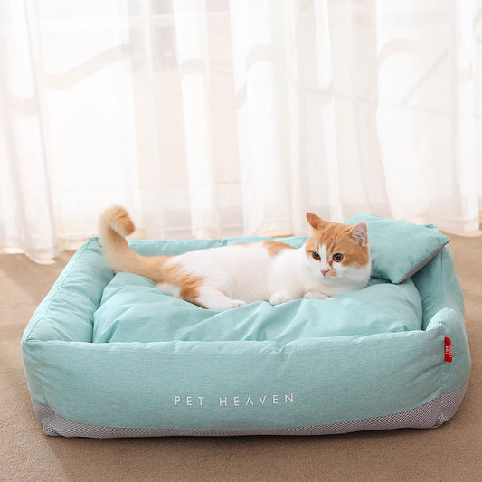 KFX-2927165 Semi-Enclosed Pet Cat Nest Mat in Morandi Colors – Soft Polyester and PP Cotton