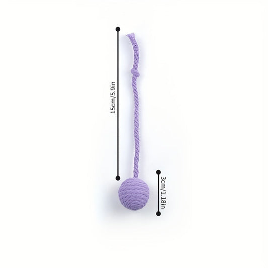 KFX-2930365 Interactive Cat Toy Ball with Rope and Bell for Kittens