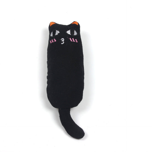 KFX-2959549 Catnip Plush Toy with Cute Facial Expression for Teeth Molar and Scratch Resistance - Canvas Material in Multiple Colors