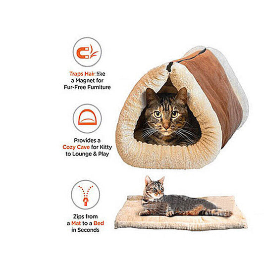 KFX-2969661 Cat Tunnel with Rustling Sound, Plush Fabric, 90x57CM, Lightweight and Durable Design