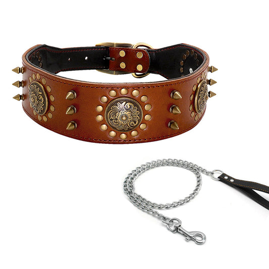 KFX-2973373 Studded Anti-Bite Large Dog Collar for Enhanced Protection and Style