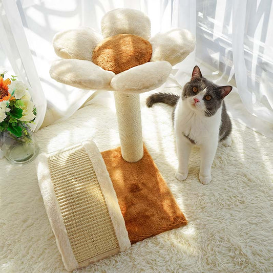 KFX-2980413 Cat Climbing Frame with Integrated Sisal Scratching Post and Plush Nest