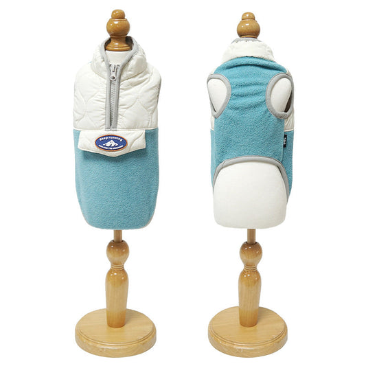 KFX-2981565 Cozy Zippered Waistcoat for Pets - Fleece and Polyester, Available in Multiple Sizes