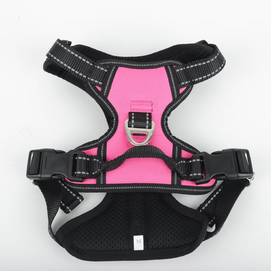 KFX-2981949 Large Multi-Color Nylon Dog Harness with Handheld Rope for Commuting