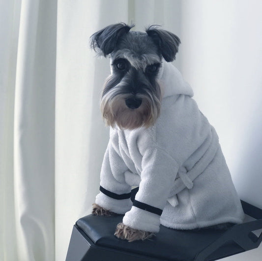 KFX-2983741 Cozy White Pet Bathrobe Pajamas in Multiple Sizes: S, M, L, XL