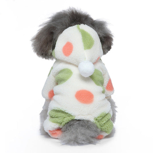KFX-2993213 Lamb Velvet Polka Dot Double Layer Thermal Jumpsuit for Dogs