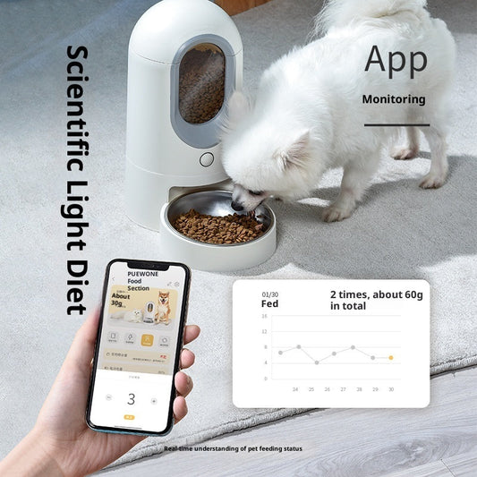 KFX-3007933 Smart Wifi Enabled Pet Feeder and Water Dispenser - 2.6L Stainless Steel and Ceramic Options