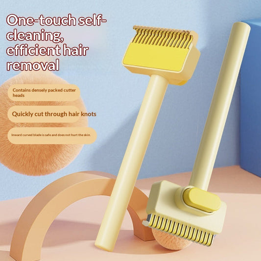 KFX-3015485 Pet Knot-Untangling Comb for Dogs and Cats - Durable ABS Plastic and Stainless Steel, Available in Green and Yellow