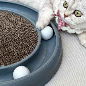 KFX-3022909 Interactive Cat Scratching Board with Ball Track for Indoor Cats - Engaging Toy for Kittens and Adult Cats