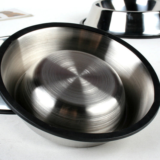 KFX-3025597 Stainless Steel Non-Slip Pet Food and Water Bowl - Multiple Sizes Available