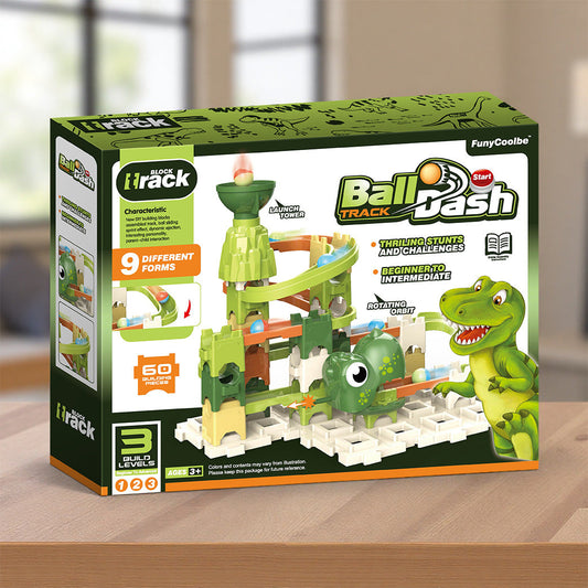 KFX-3026237 Dinosaur Catapult Marble Race Track Toy Set for Kids Ages 4-6, Various Pieces Available