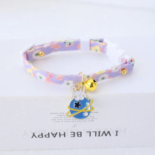KFX-3033149 Fashionable Safety Pet Collar with Bell for Dogs and Cats - Adjustable Polyester Design