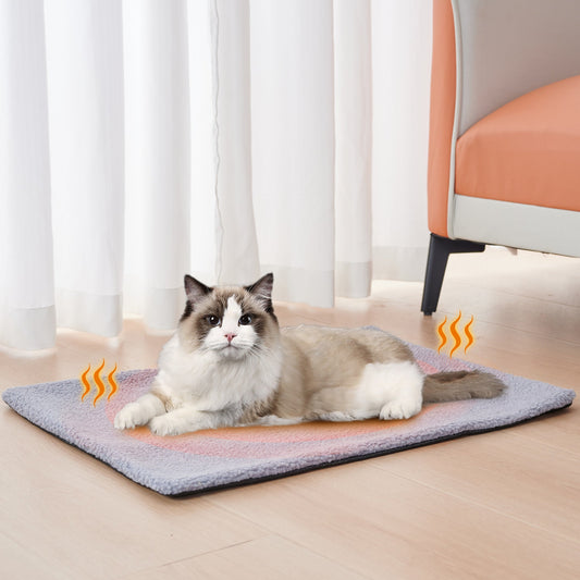 KFX-3035197 Self-Heating Pet Bed Blanket in Dark Gray, Beige, or Milky White - Soft Berber Fleece, Available in Two Sizes