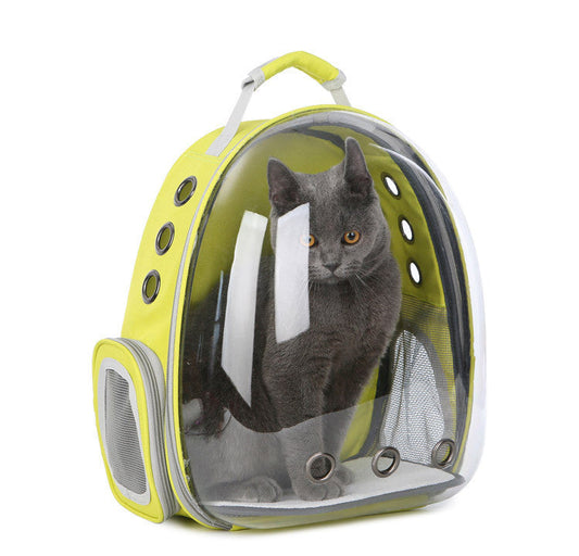 KFX-3039165 Portable Cat Space Capsule with Transparent Window and Safety Features