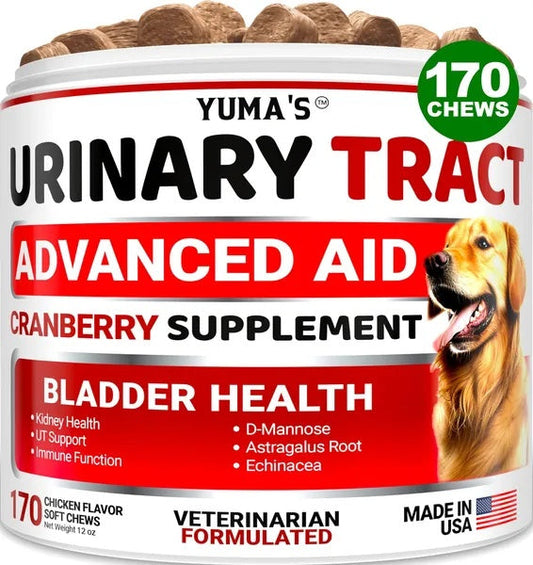 KFX-3042749 Cranberry Chews for Dogs - Natural UTI Support & Bladder Health - 170 Treats
