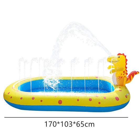 KFX-3055677 Dinosaur-Themed Water Spray Play Mat for Kids and Pets, 170x105x65cm