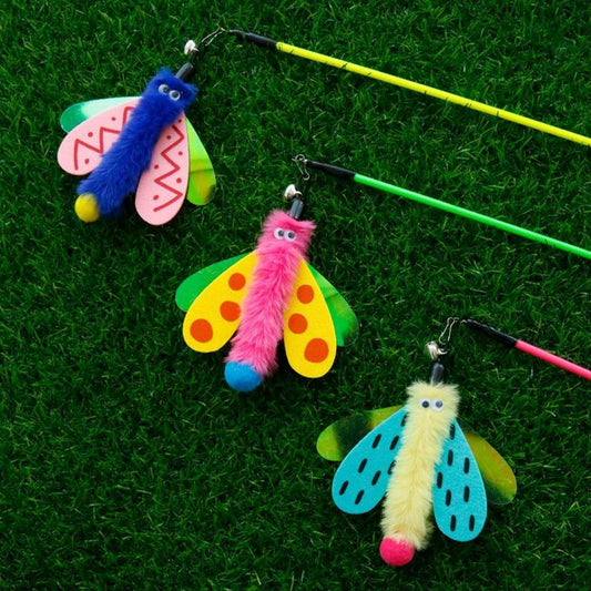 KFX-3061437 Interactive Cat Wand with Bell and Dragonfly Teaser for Indoor Cats