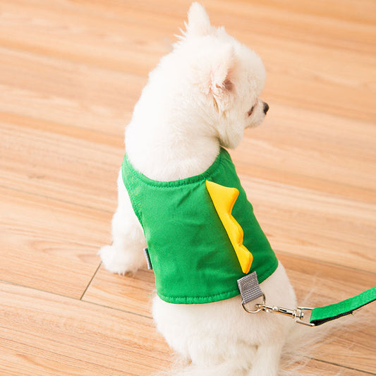 KFX-3063229 Cute Dinosaur Chest Strap with 1.2m Traction Belt for Pets