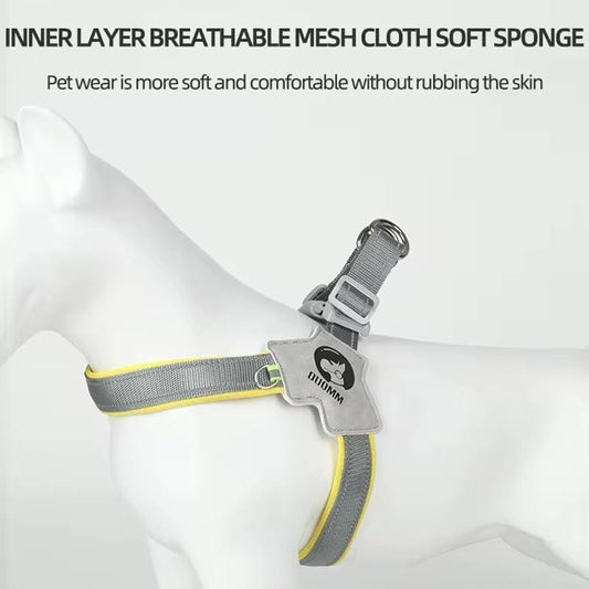KFX-3065405 Adjustable Pet Harness with Leash Set - Comfortable No-Pull Design for Dogs and Cats, Reflective for Night Safety, Available in Multiple Sizes