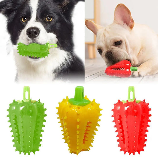 KFX-3083837 Interactive Dog Teething Chili Chewer Toy - Durable Non-Toxic Rubber for All Dog Sizes