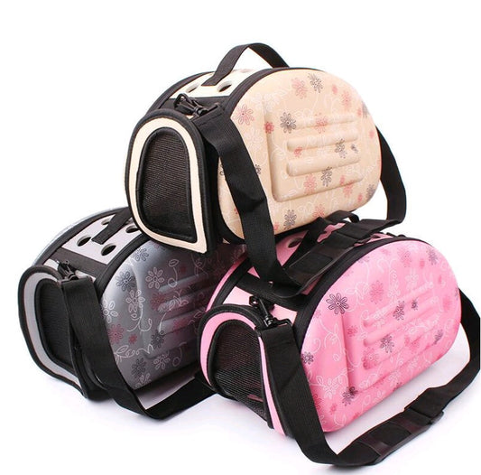 KFX-3087421 Foldable Portable Pet Shoulder Bag - Lightweight & Breathable Carrier for Small Dogs and Pets