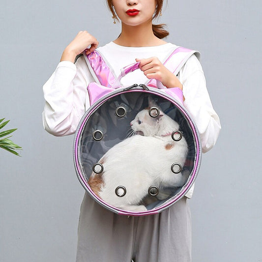 KFX-3093181 Transparent Pet Backpack for Cats and Small Dogs - Portable, Breathable Design