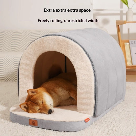 KFX-3102525 Fully Enclosed Insulated Dog House Tent for Outdoor Comfort and Warmth