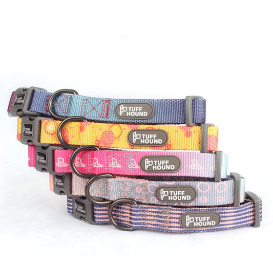 KFX-3104445 Nylon Dog Traction Collar with Letter Pattern for All Seasons, Multiple Sizes Available