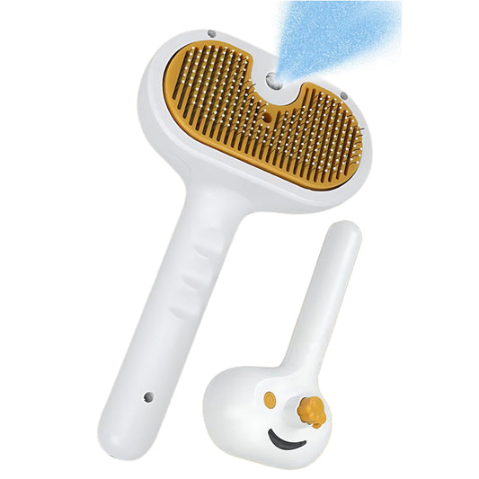 KFX-3109693 Water Brush for Dogs and Cats with Steam Massage and Self-Cleaning Slicker Brush for Shedding
