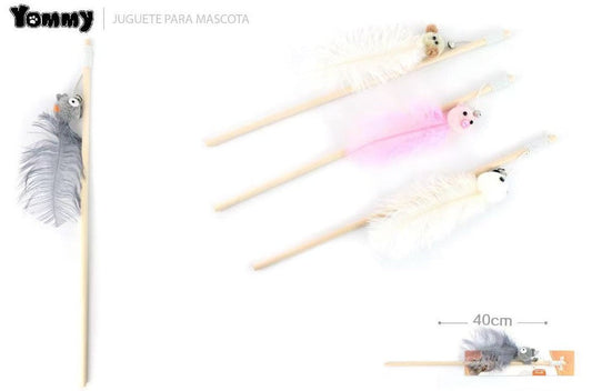 KFX-3118781 Ostrich Feather Teasing Cat Stick for Interactive Play