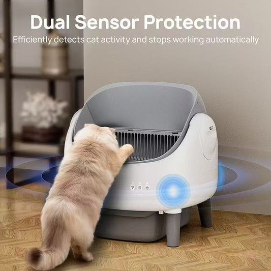KFX-3125181 Automatic Semi-Closed Drawer Cat Litter Box - Shovel-Free Design in Multiple Colors