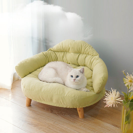 KFX-3133885 Elevated Solid Wood Cat Bed for Comfort and Support
