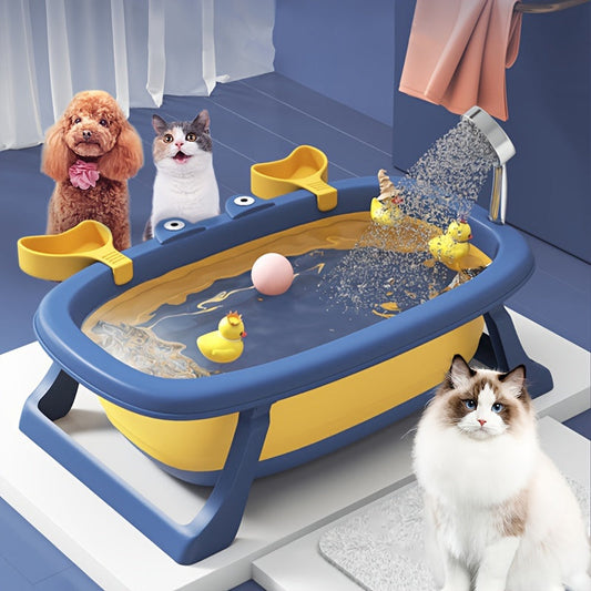 KFX-3136701 Portable Foldable Pet Tub for Cats and Small Dogs Under 20 Pounds - Durable and Easy to Clean