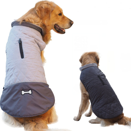 KFX-3139645 Double-Sided Waterproof Dog Jacket with Adjustable Closures and Leash Openings