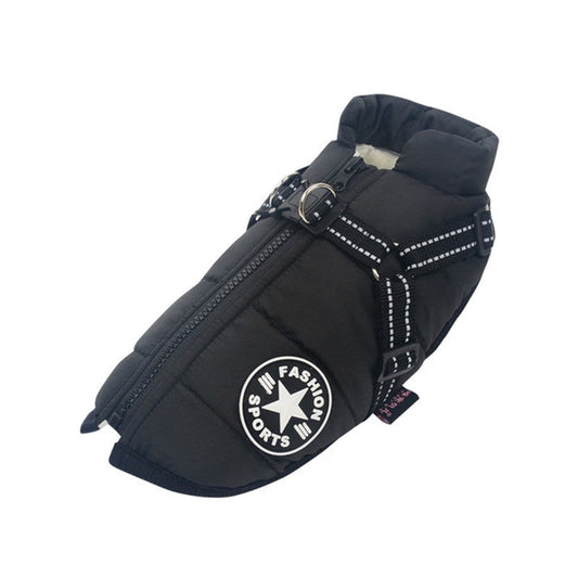 KFX-3145149 Waterproof Winter Dog Jacket with Reflective Adjustable Straps for Large Pets