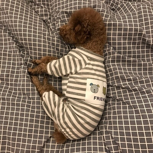 KFX-3147581 Soft and Comfortable Dog Pajamas for Small Dogs - Casual Clothing in Pink and Gray