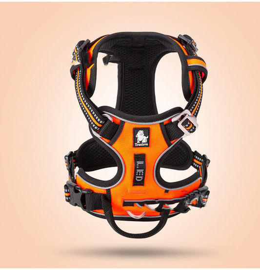KFX-3155773 Adjustable Nylon Dog Harness with Traction Rope for Small to Large Dogs - Multiple Colors Available