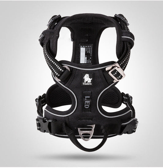 KFX-3155773 Adjustable Nylon Dog Harness with Traction Rope for Small to Large Dogs - Multiple Colors Available