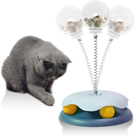 KFX-3159741 Interactive Cat Treat Dispenser Toy with Track Ball for Slow Feeding and Entertainment