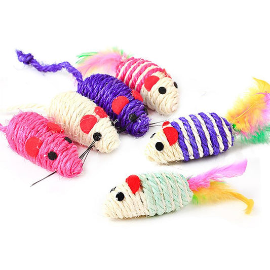 KFX-3178557 Multicolor Feather Teaser Toy with Bells for Cats