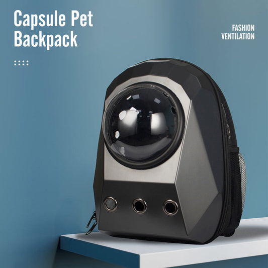 KFX-3183165 Space Capsule Pet Carrier Backpack for Cats and Dogs - Breathable Transparent Design, Lightweight Travel Bag